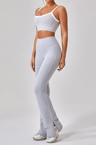 Split Flare Legging With Contrast Piping