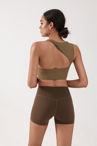 Asymmetrical Open Back Sports Bra