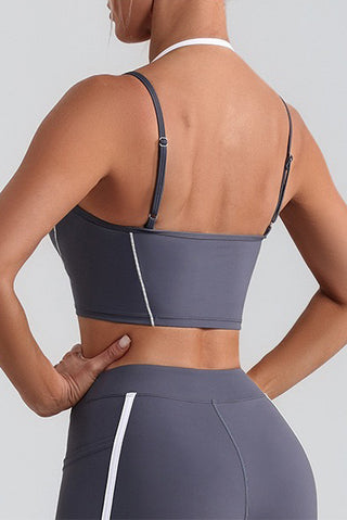 Double Strap Open Back Sports Bra