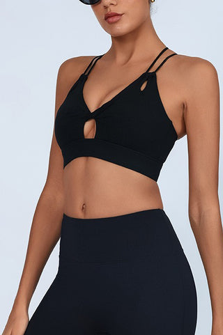 Twist Front Strappy back Sports Bra