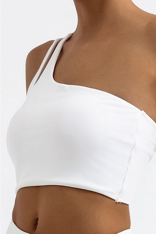 One Shoulder Cutout Back Sports Bra