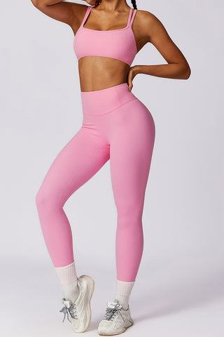 Double-Strap Sports Bra & Legging Two Piece Set