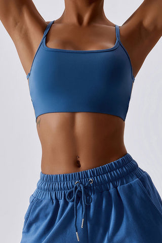 Strappy Open Back Sports Bra Top