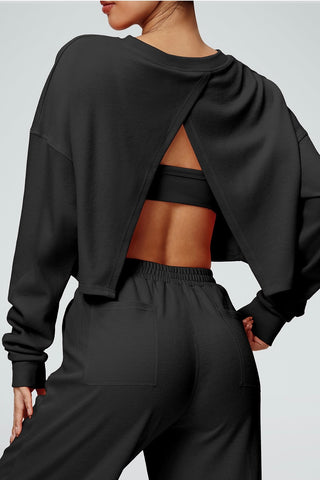 Crossover Cutout Back Crop Top