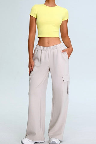 Crop Tee & Cargo Pants Two Piece Set