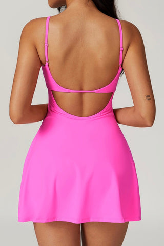 Square Neck Backless Mini Dress