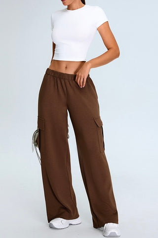 Crop Tee & Cargo Pants Two Piece Set