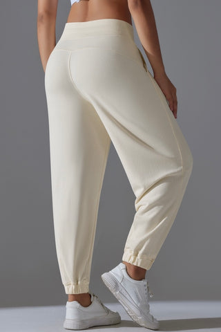 Drawstring Elastic Cuffs Pant With Pockets