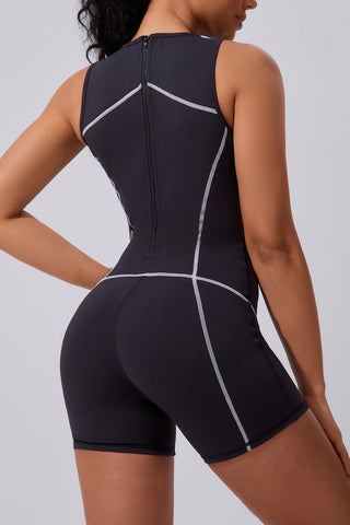 Contour Zip Closure Sleeveless Jumpsuit