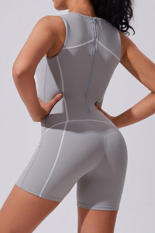 Contour Zip Closure Sleeveless Jumpsuit