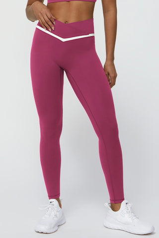 Crossover Waist Contrast Legging