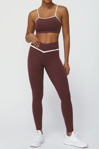 Crossover Waist Contrast Legging