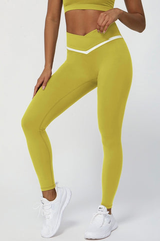 Crossover Waist Contrast Legging