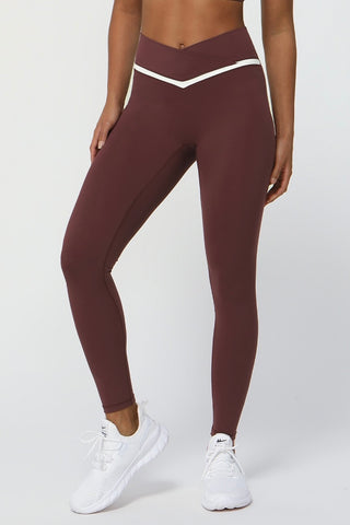 Crossover Waist Contrast Legging