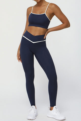 Crossover Waist Contrast Legging