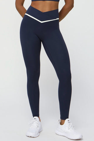 Crossover Waist Contrast Legging