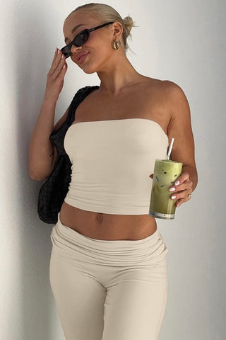 Crop Tube Top & Flare Legging Two Piece Set