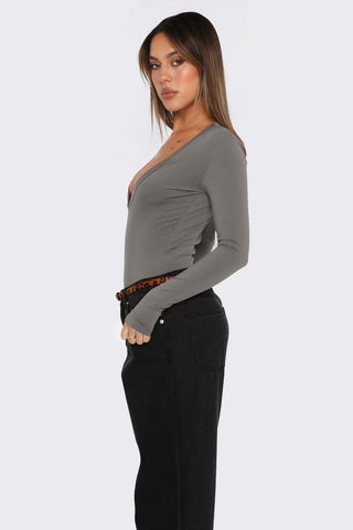 Long Sleeve Plunge Top