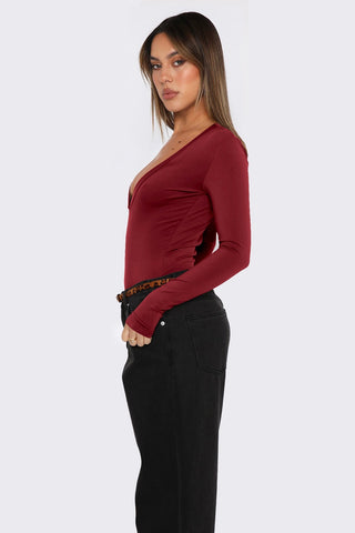 Long Sleeve Plunge Top