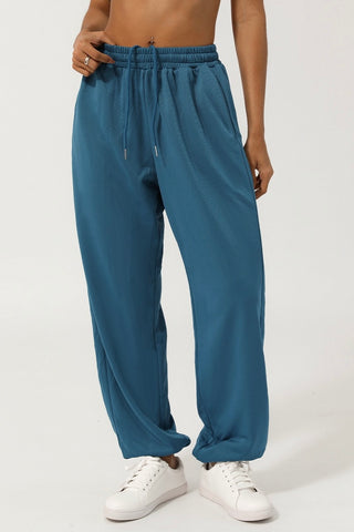 High Rise Drawstring Cuff Pant