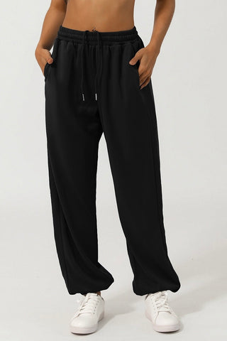 High Rise Drawstring Cuff Pant