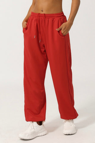 High Rise Drawstring Cuff Pant