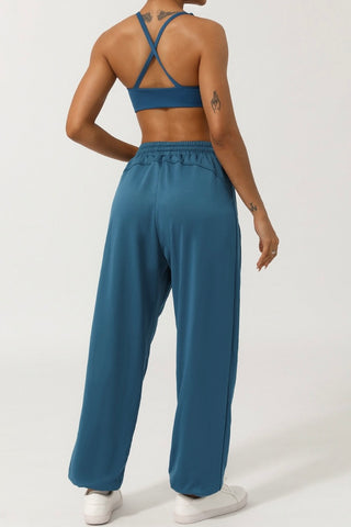 High Rise Drawstring Cuff Pant