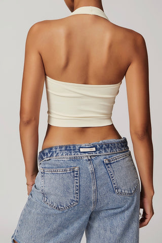 Halter Openback Crop Tank