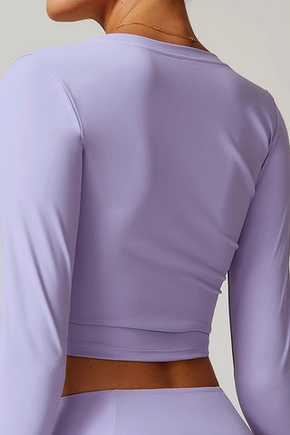 Long Sleeve V-Neck Crop Top