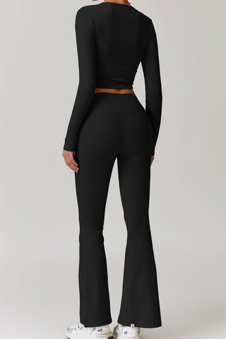 Long Sleeve V-Neck Crop Top