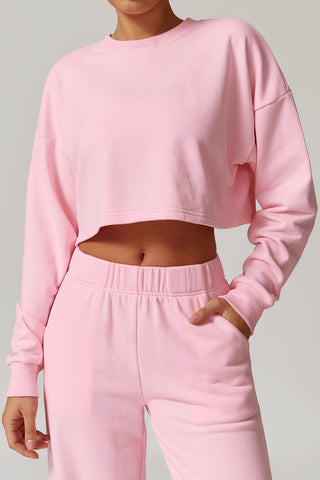 Crossover Back Long Sleeve Crop Top