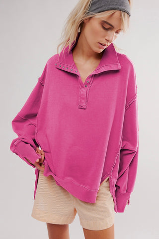 Collared Bishop Neckline Oversized Top