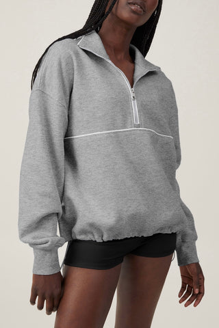 Zip Front Collared Sweatshirt