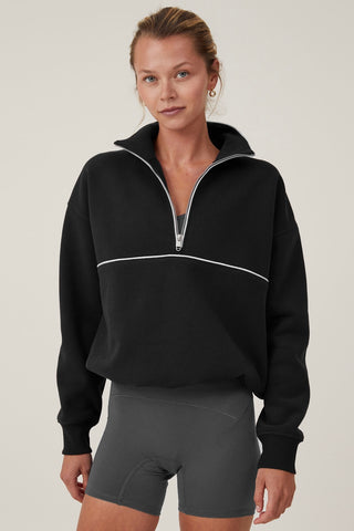 Zip Front Collared Sweatshirt