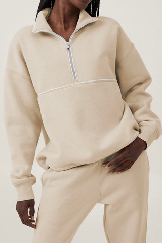 Zip Front Collared Sweatshirt