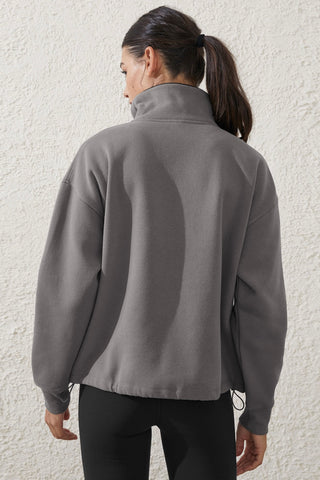 Zip Front Collared Sweatshirt