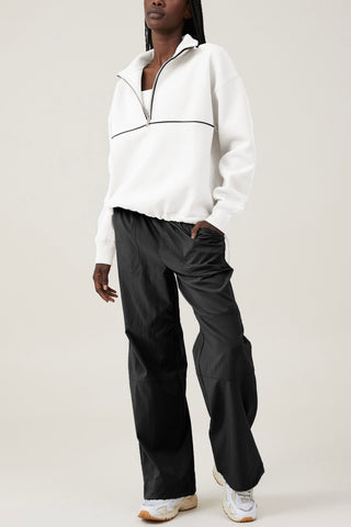 Zip Front Collared Sweatshirt