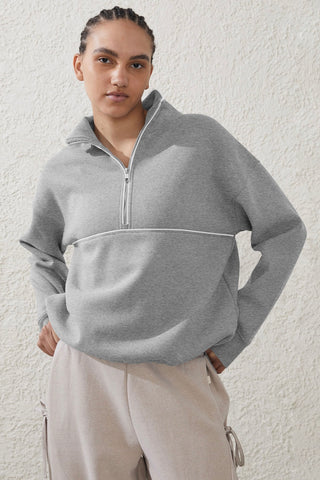 Zip Front Collared Sweatshirt