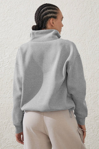 Zip Front Collared Sweatshirt