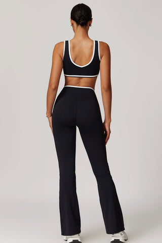 Contrast Trim Crossover Flare Legging