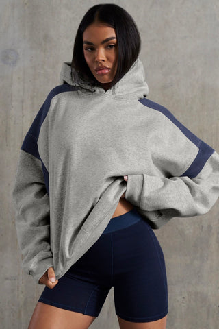 Contrast Oversized Pullover Hoodie