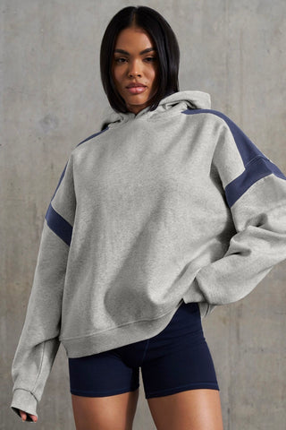 Contrast Oversized Pullover Hoodie