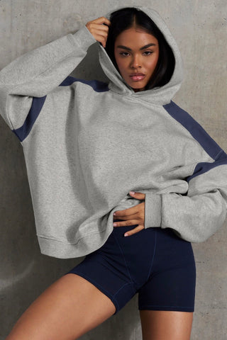 Contrast Oversized Pullover Hoodie