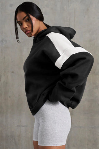 Contrast Oversized Pullover Hoodie