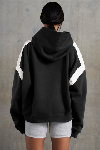 Contrast Oversized Pullover Hoodie