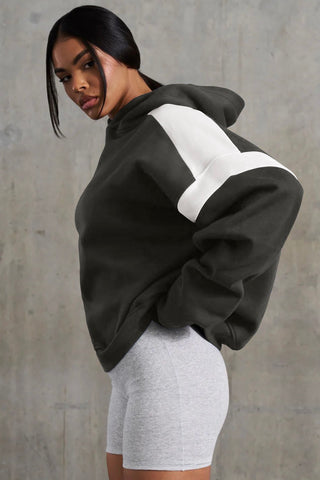 Contrast Oversized Pullover Hoodie