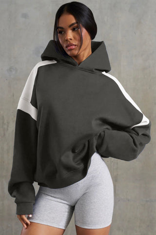 Contrast Oversized Pullover Hoodie