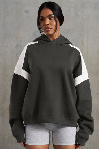 Contrast Oversized Pullover Hoodie