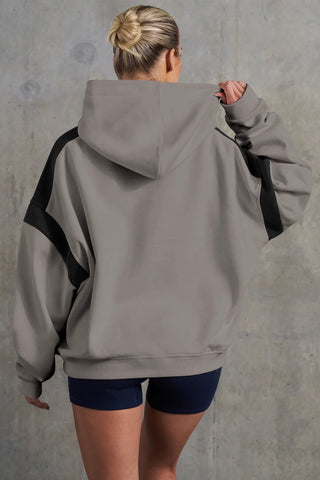 Contrast Oversized Pullover Hoodie