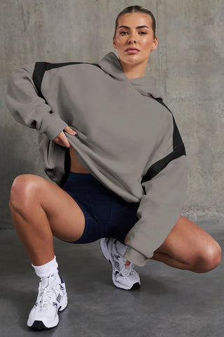 Contrast Oversized Pullover Hoodie